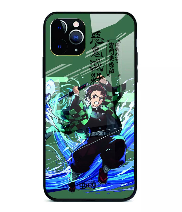 Demon Slayer:Kimetsu no Yaiba: iPhone 12 Mini Tanjiro Phone Case Tempered Glass Back Cover